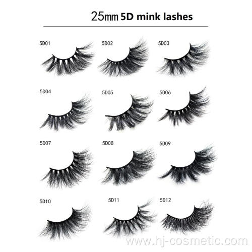 25mm Eyelashes Multi-layered Real 5D Mink Eyelashes fake mink eyelashes extensions